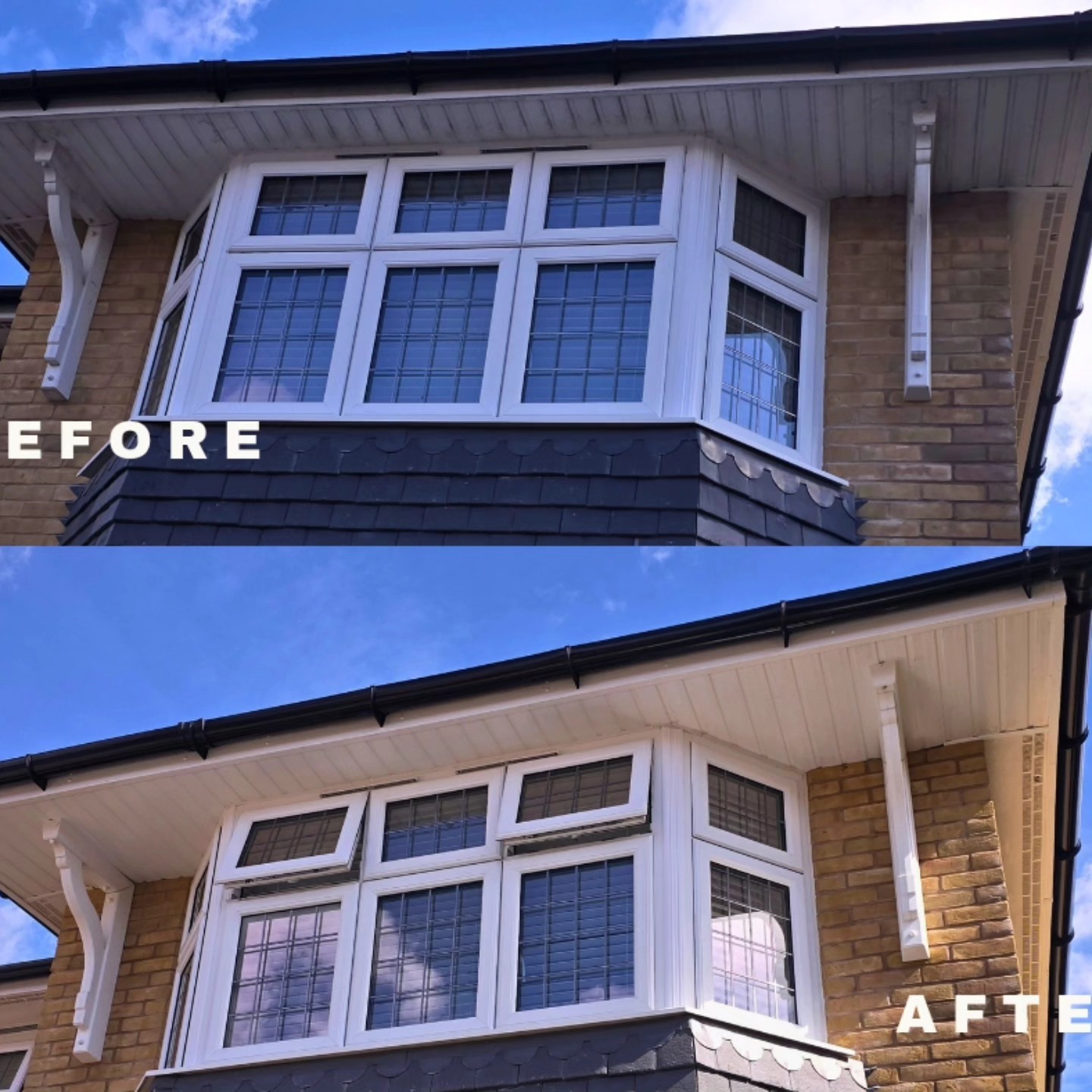 Fascia and window cleaning before and after